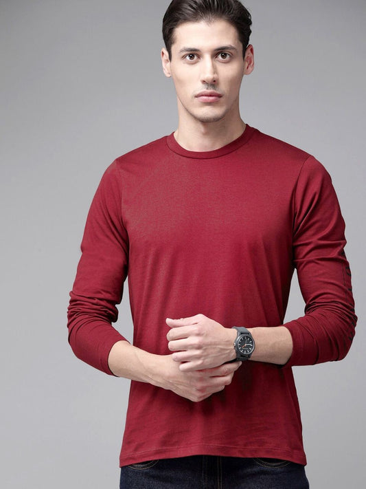 Cotton Plain Full Sleeve Tshirt For Mens