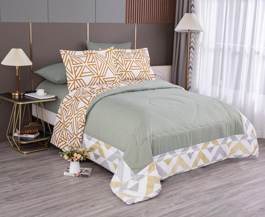 Silver Send Elegant King Size Designer Comforter Bedsheet Set