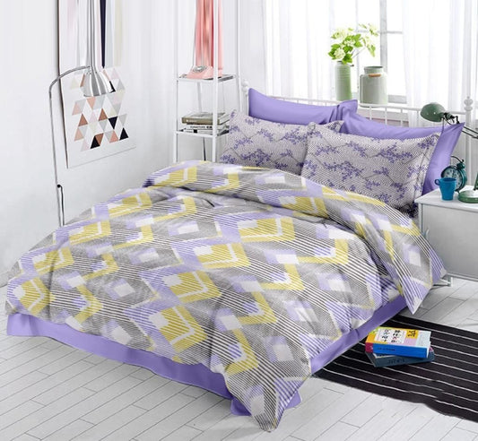 Purple Luxury Pure Cotton Double Bedsheet Set