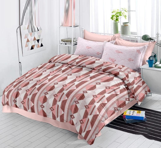Peach Luxury Pure Cotton Double Bedsheet Set