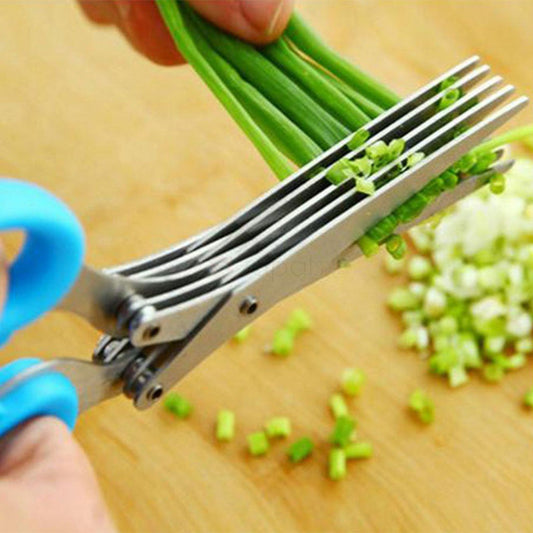 1651 Multifunction Vegetables stainless steel herbs scissor with 5 blades